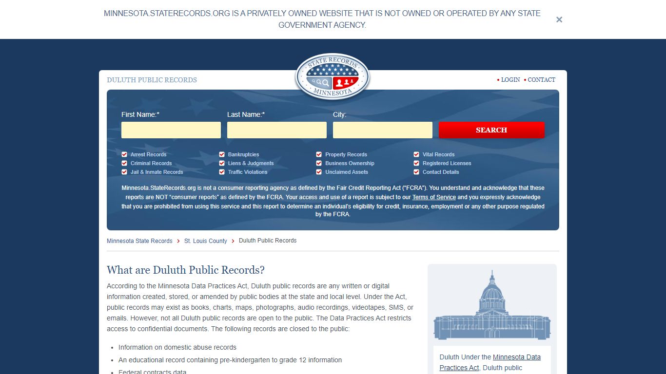 Duluth Arrest and Public Records | Minnesota.StateRecords.org